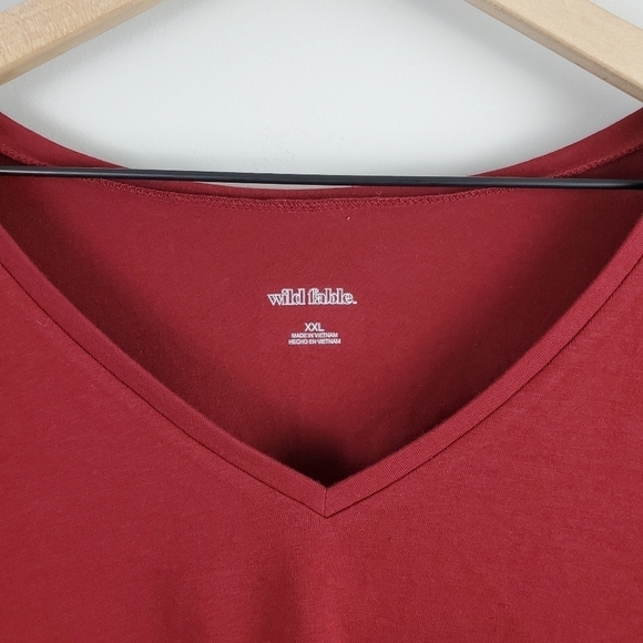 Wild Fable Red Burgundy Crop Tee XXL BNWT - Picture 4 of 9
